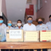 GĐPT Quy Thiện đã trao nhu yếu phẩm hổ trợ công tác phòng chống dịch bệnh Covid dến UBMTTQVN xã Hải Quy.
