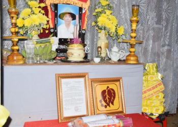 Lễ truy thăng cấp Tấn cho Huynh trưởng Nguyên Nghĩa Nguyễn Công Thiết – Phụ tá Nam Phật tử vùng Nam, GĐPT khu vực thị xã Quảng Trị; Thủ quỹ kiêm Đoàn trưởng Đoàn Nam Phật tử GĐPT Quy Thiện